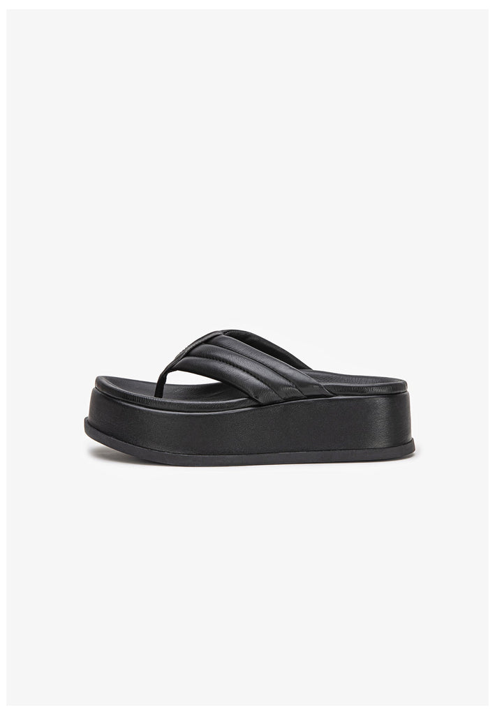 Inuovo Zehensteg Leder Schwarz - surf4shoes