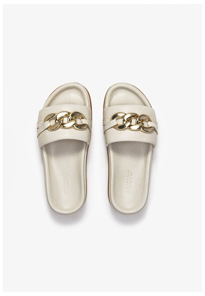 Inuovo Pantoletten Leder Bone - surf4shoes