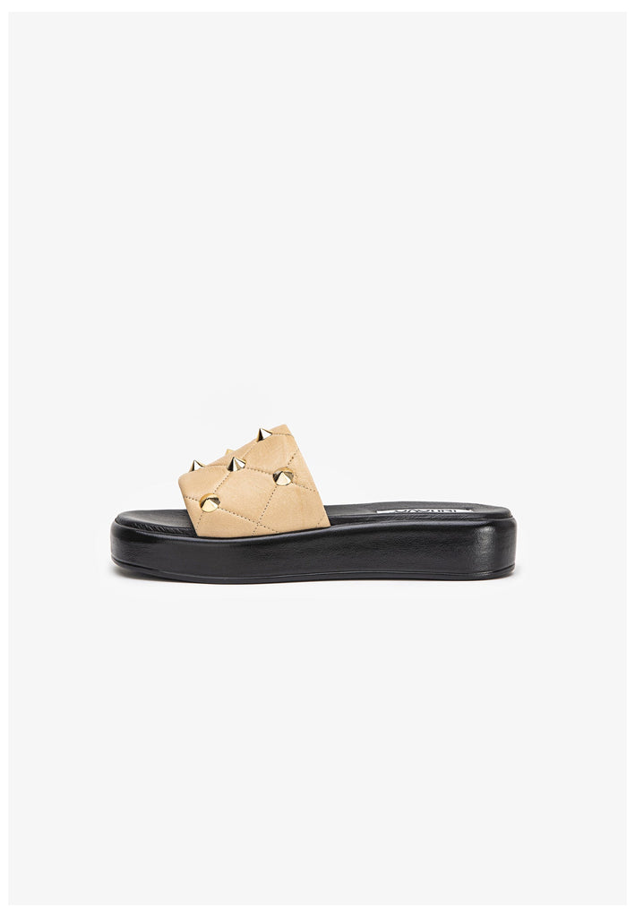 Inuovo Pantoletten Leder Hellbraun - surf4shoes