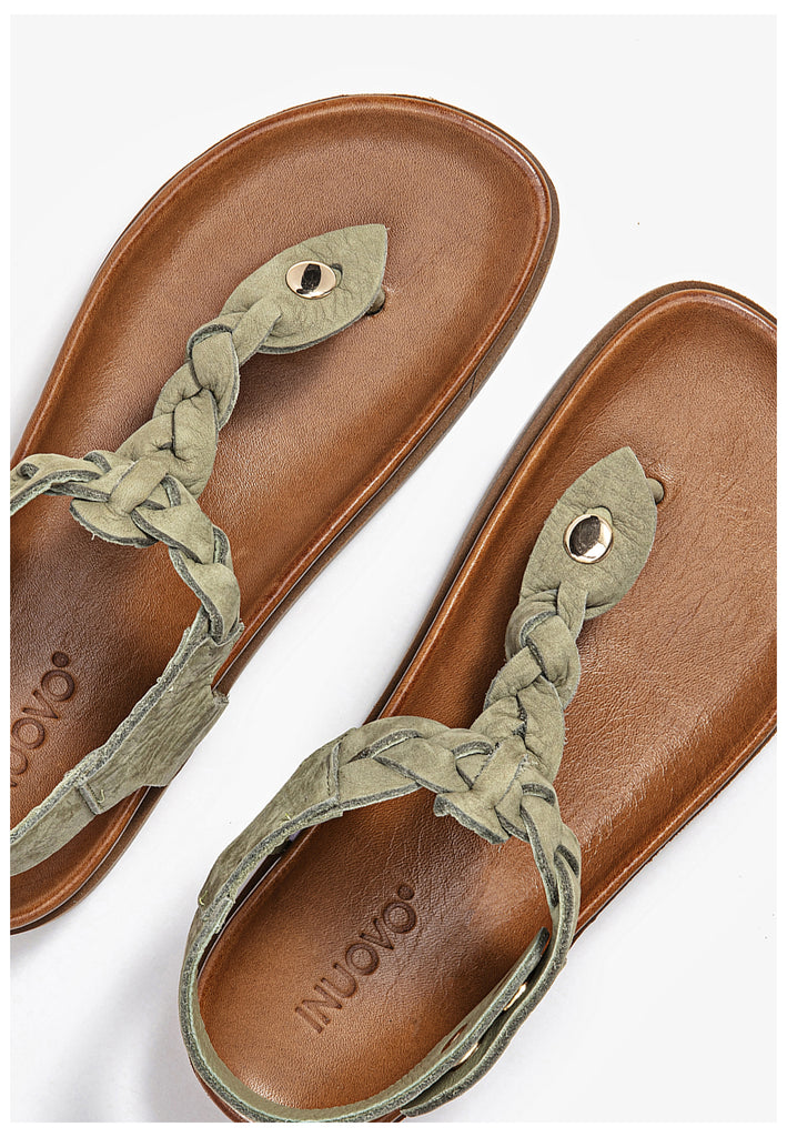 Inuovo Zehensteg Leder Olive - surf4shoes