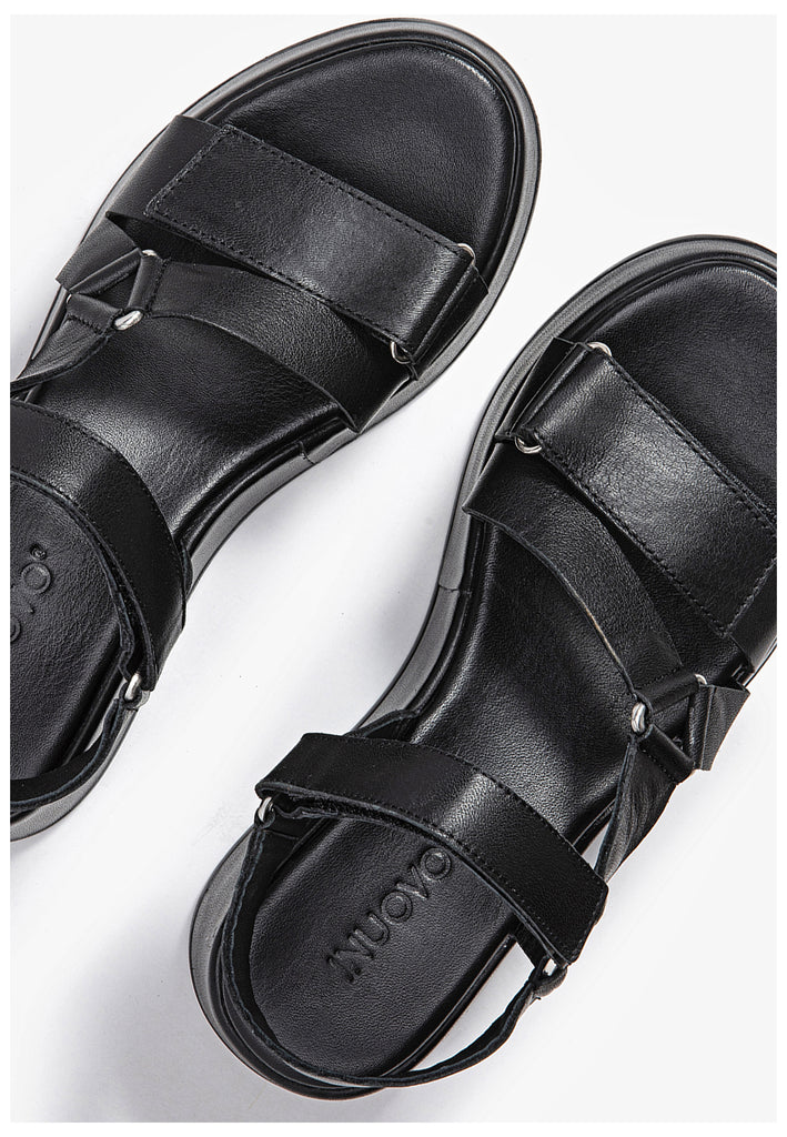 Inuovo Sandalen Glattleder Schwarz - surf4shoes