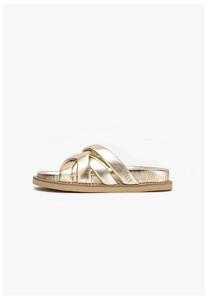 Inuovo Pantoletten Leder Gold - surf4shoes