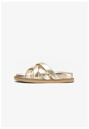 Inuovo Pantoletten Leder Gold - surf4shoes