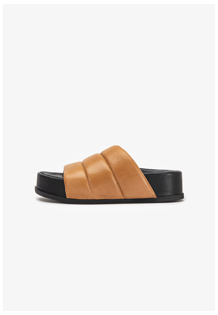 Inuovo Pantoletten Leder Mittelbraun - surf4shoes