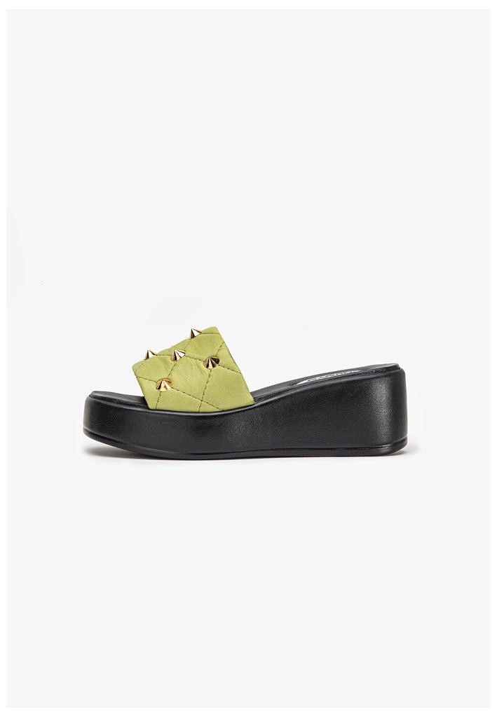 Inuovo Pantoletten Leder Grün - surf4shoes