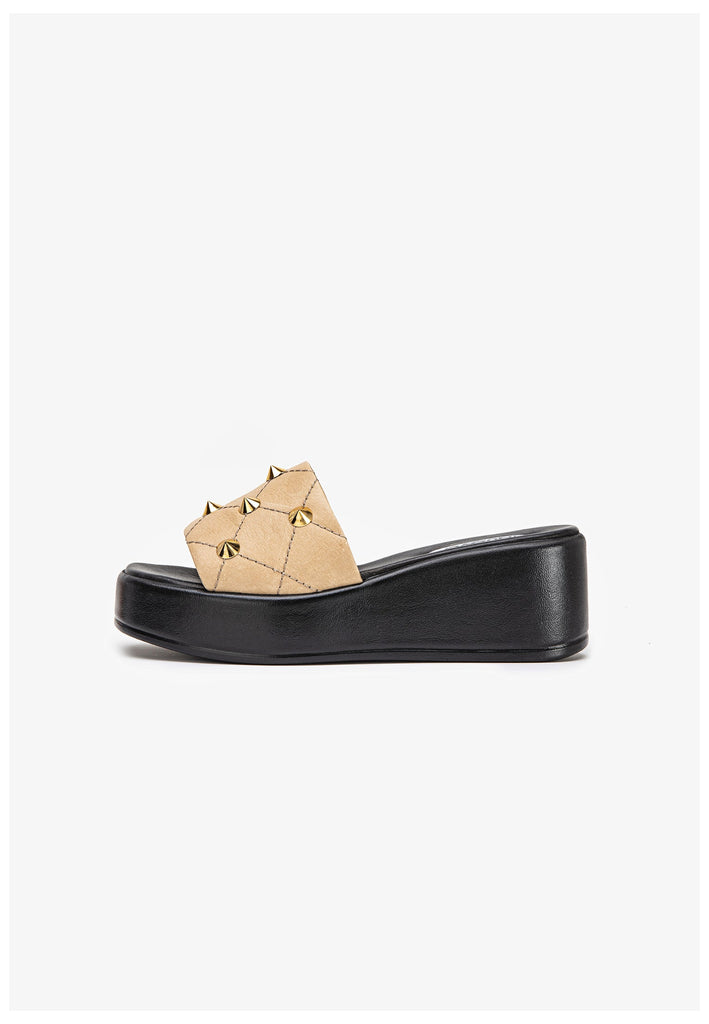Inuovo Pantoletten Leder Hellbraun - surf4shoes