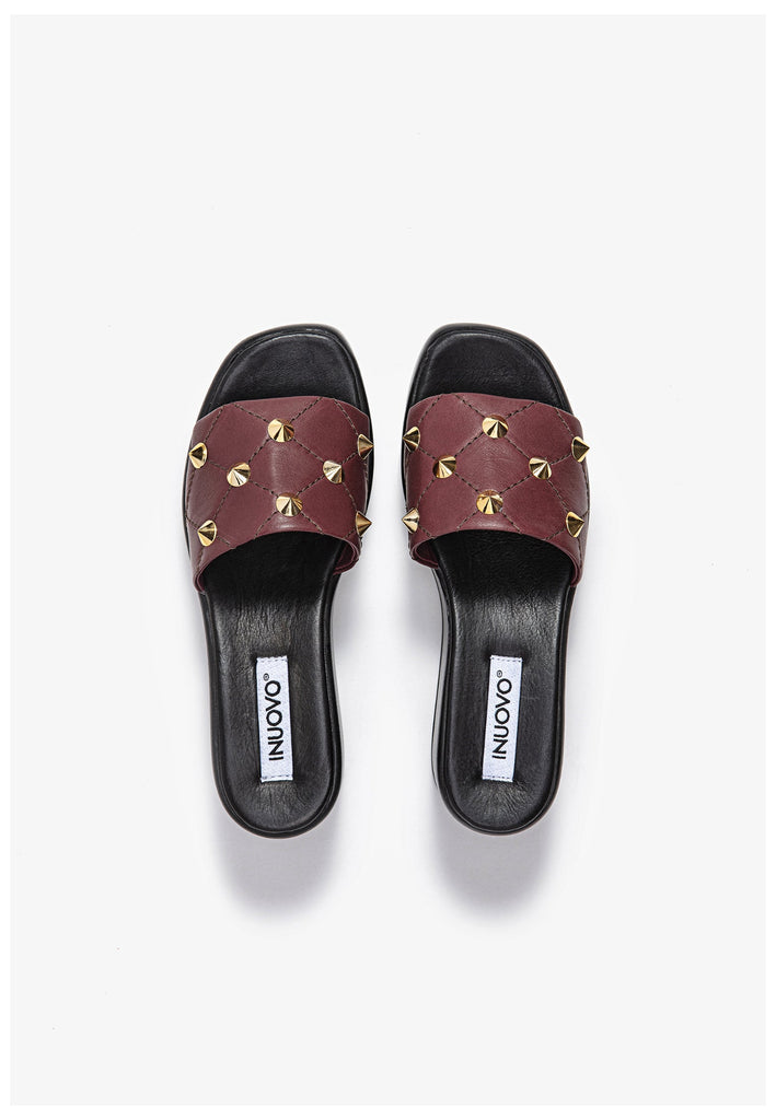 Inuovo Pantoletten Leder Rot - surf4shoes