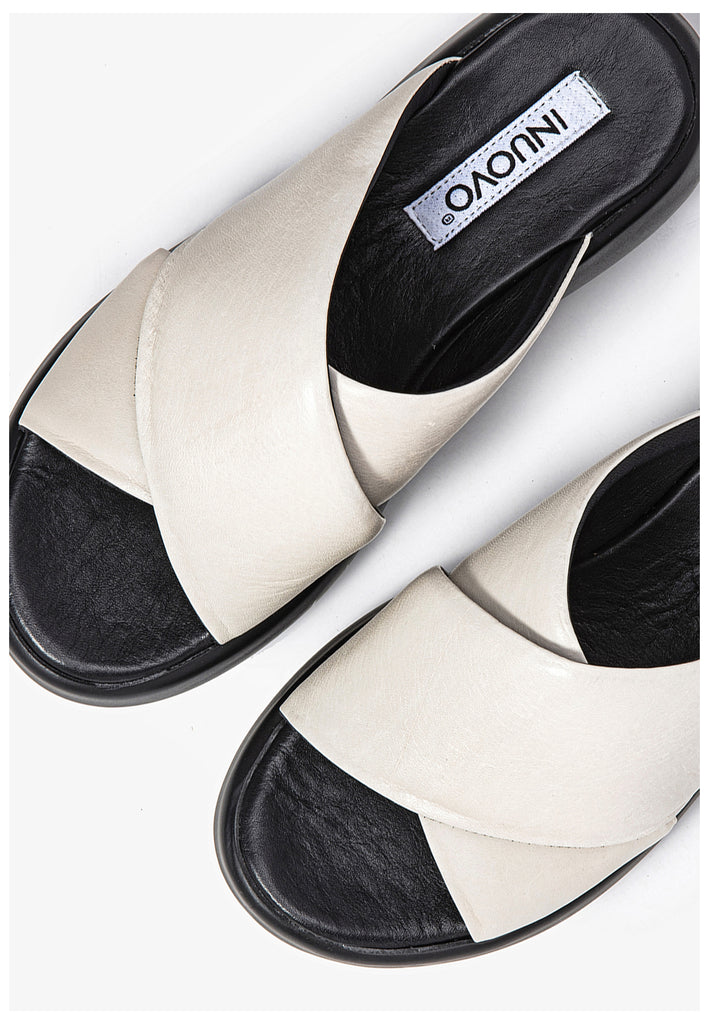 Inuovo Pantoletten Leder Creme - surf4shoes