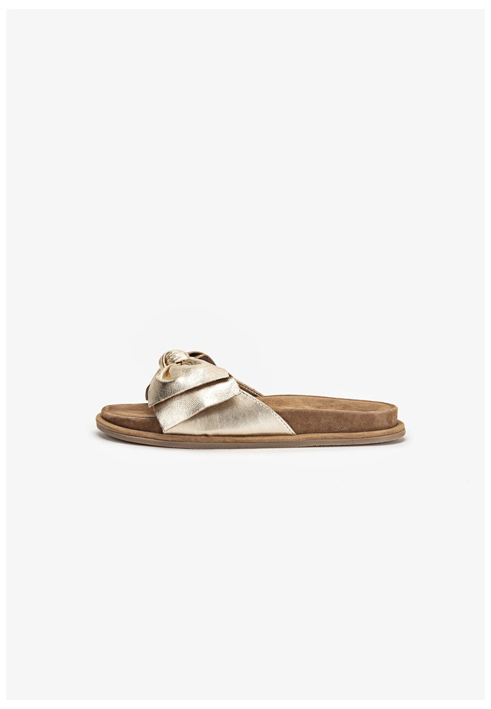 Inuovo Pantoletten Leder Gold - surf4shoes