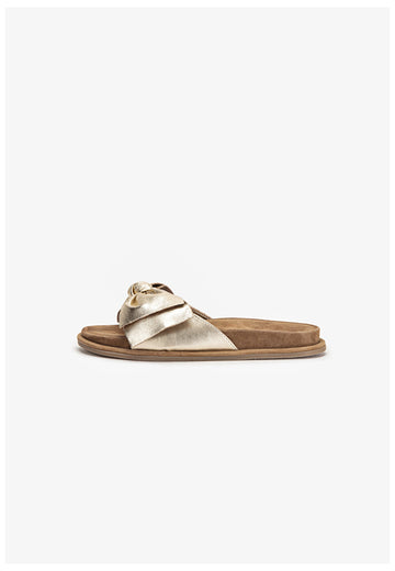 Inuovo Pantoletten Leder Gold - surf4shoes