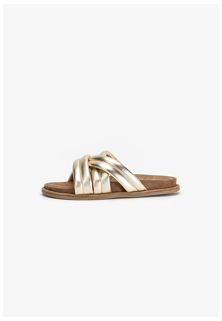 Inuovo Pantoletten Leder Gold - surf4shoes