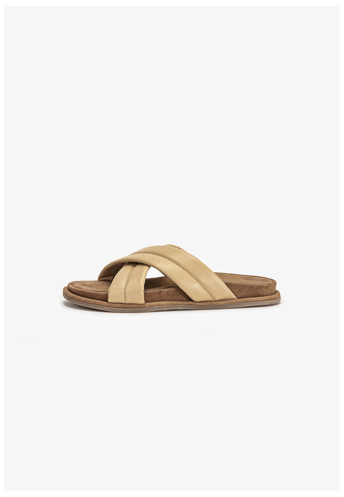 Inuovo Pantoletten Leder Beige - surf4shoes
