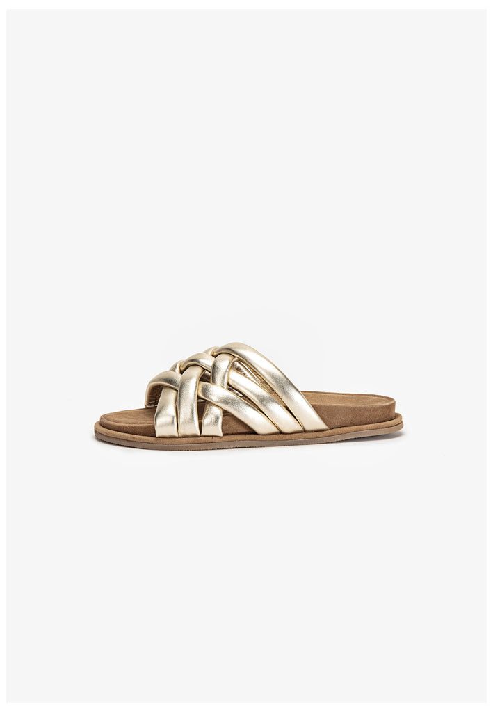 Inuovo Pantoletten Leder Gold - surf4shoes