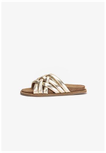 Inuovo Pantoletten Leder Gold - surf4shoes