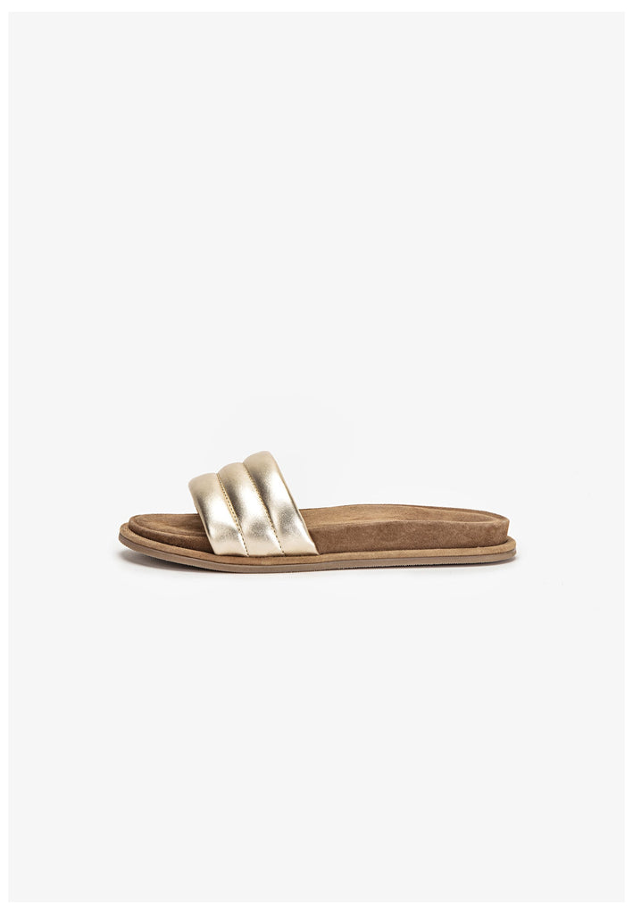 Inuovo Pantoletten Leder Gold - surf4shoes