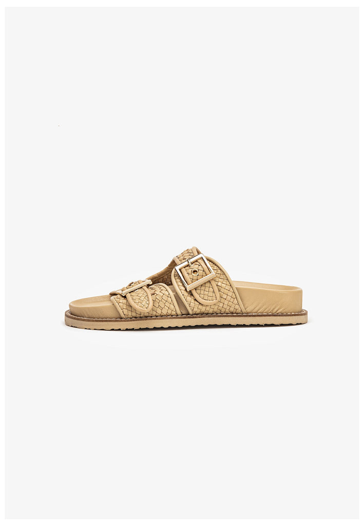 Inuovo Pantoletten Leder Beige - surf4shoes