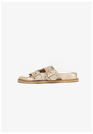 Inuovo Pantoletten Leder Gold - surf4shoes