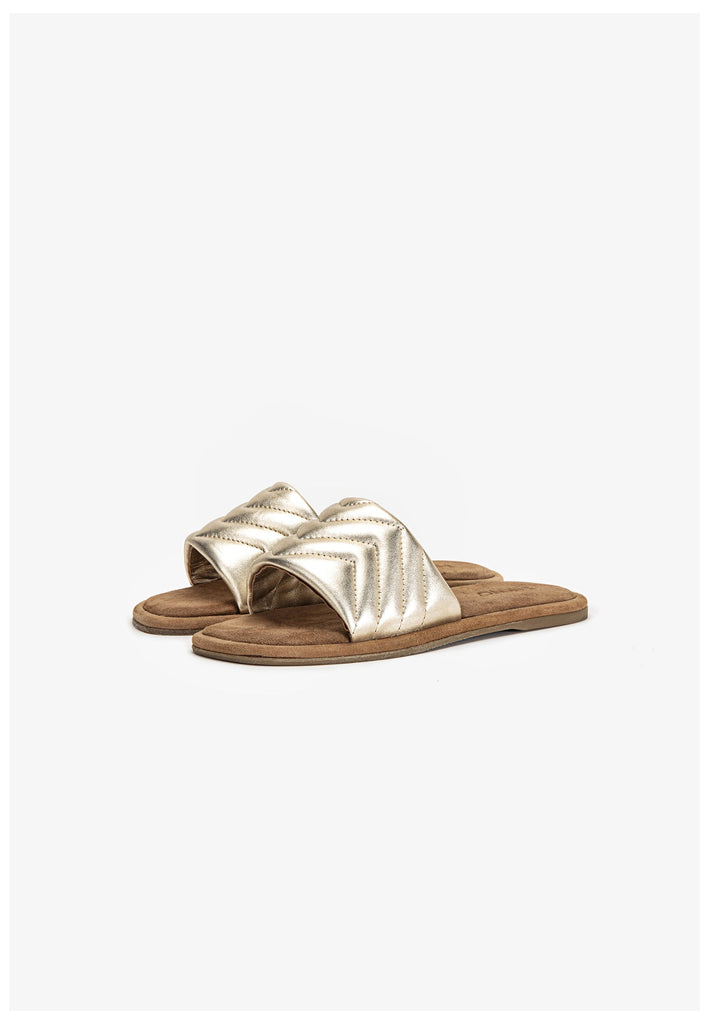 Inuovo Pantoletten Leder Gold - surf4shoes