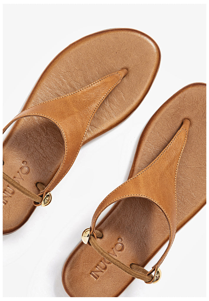 Inuovo Zehensteg Leder Mittelbraun - surf4shoes