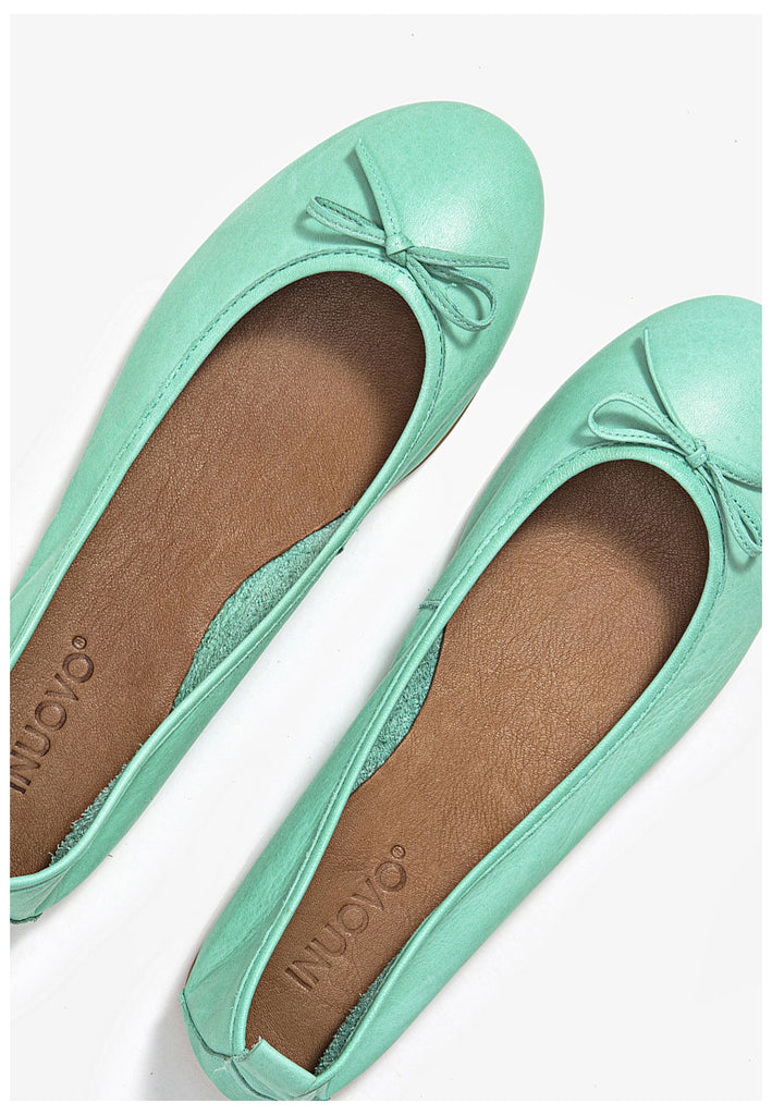 Inuovo Ballerinas Leder Hellgrün - surf4shoes