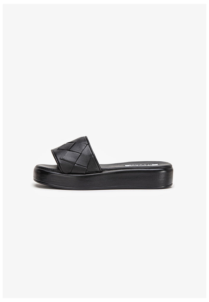 Inuovo Pantoletten Leder Schwarz - surf4shoes