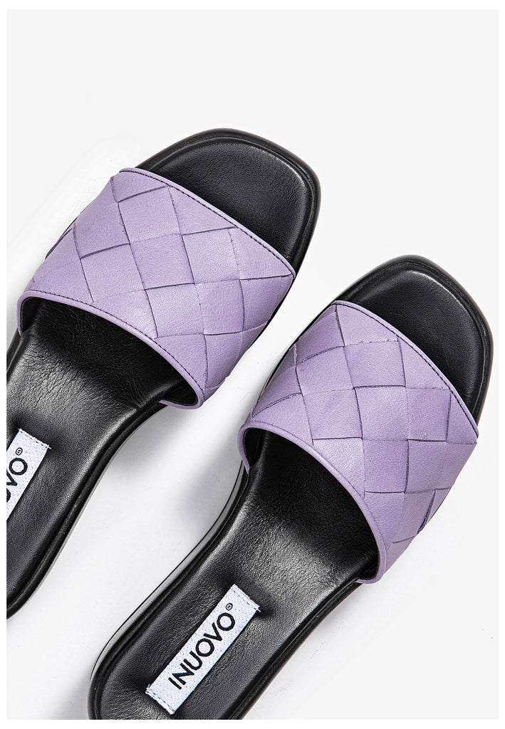 Inuovo Pantoletten Leder Flieder - surf4shoes