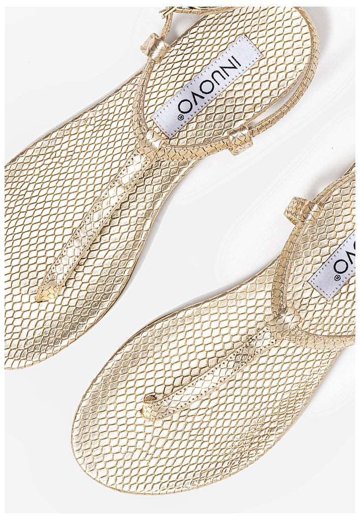 Inuovo Zehensteg Leder Gold - surf4shoes