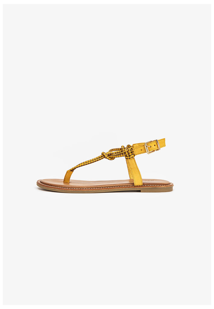 Inuovo Zehensteg Leder/Textil Mustard - surf4shoes
