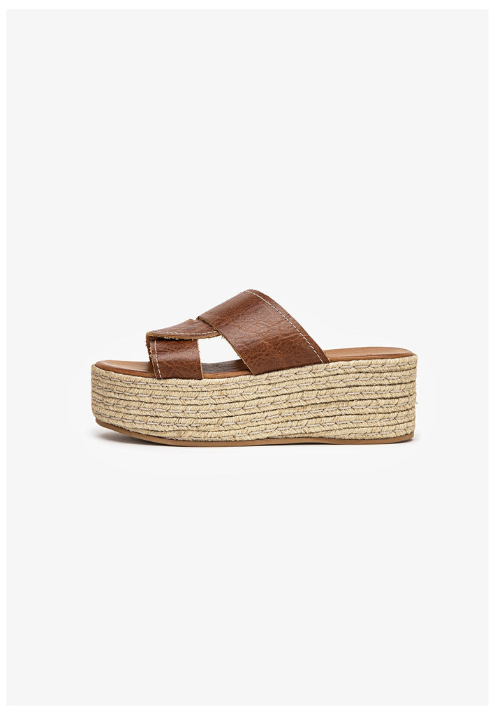 Inuovo Pantoletten Leder Mittelbraun - surf4shoes