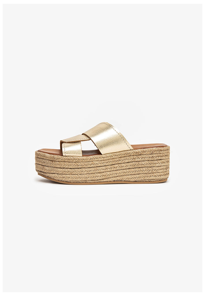 Inuovo Pantoletten Leder Gold - surf4shoes