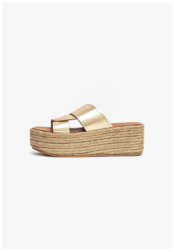 Inuovo Pantoletten Leder Gold - surf4shoes