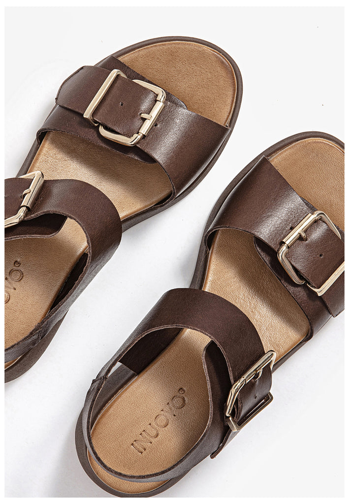 Inuovo Sandalen Glattleder Dunkelbraun - surf4shoes