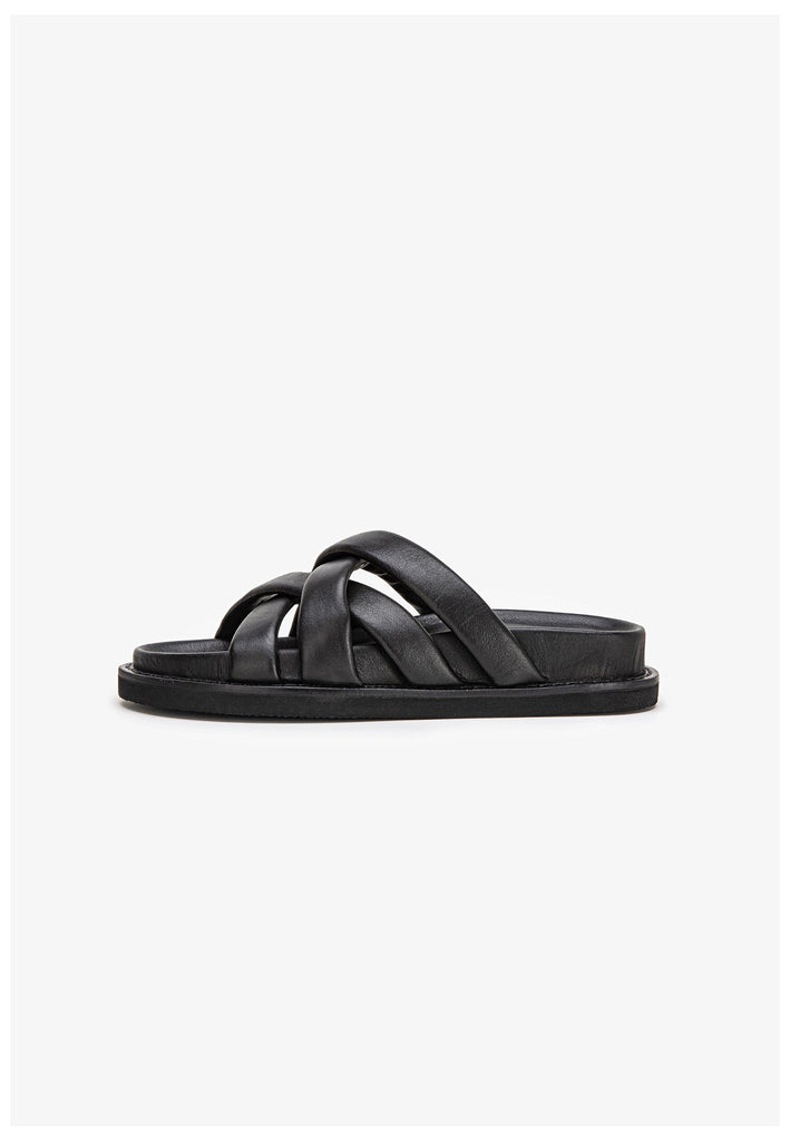 Inuovo Pantoletten Glattleder Schwarz - surf4shoes