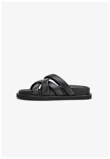 Inuovo Pantoletten Glattleder Schwarz - surf4shoes