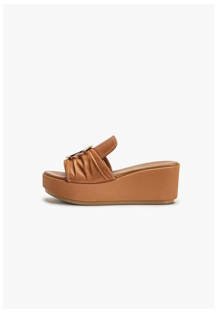Inuovo Pantoletten Leder Mittelbraun - surf4shoes