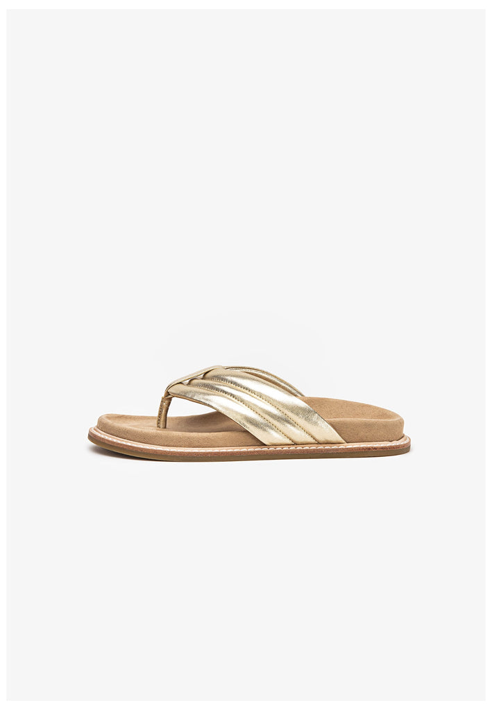 Inuovo Pantoletten Leder Gold - surf4shoes