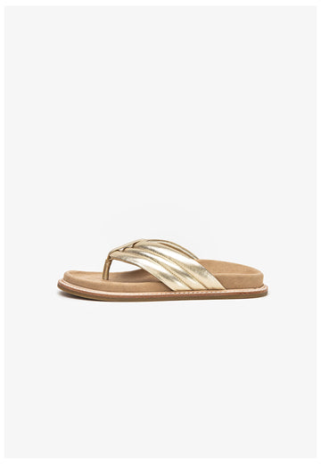 Inuovo Pantoletten Leder Gold - surf4shoes