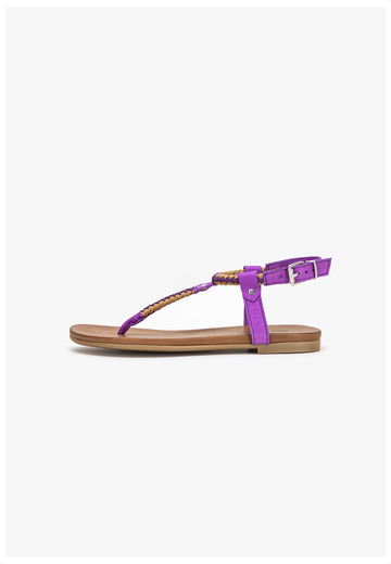 Inuovo Zehensteg Leder/Textil Lila - surf4shoes