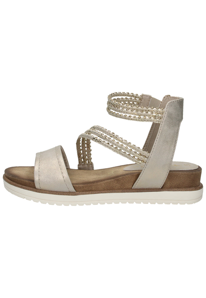 Tamaris Sandalen Leder/Textil Hellgold - surf4shoes