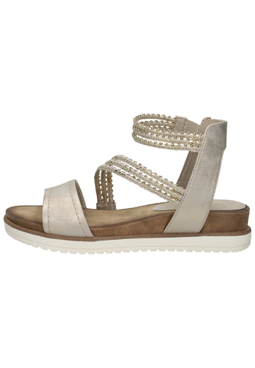 Tamaris Sandalen Leder/Textil Hellgold - surf4shoes