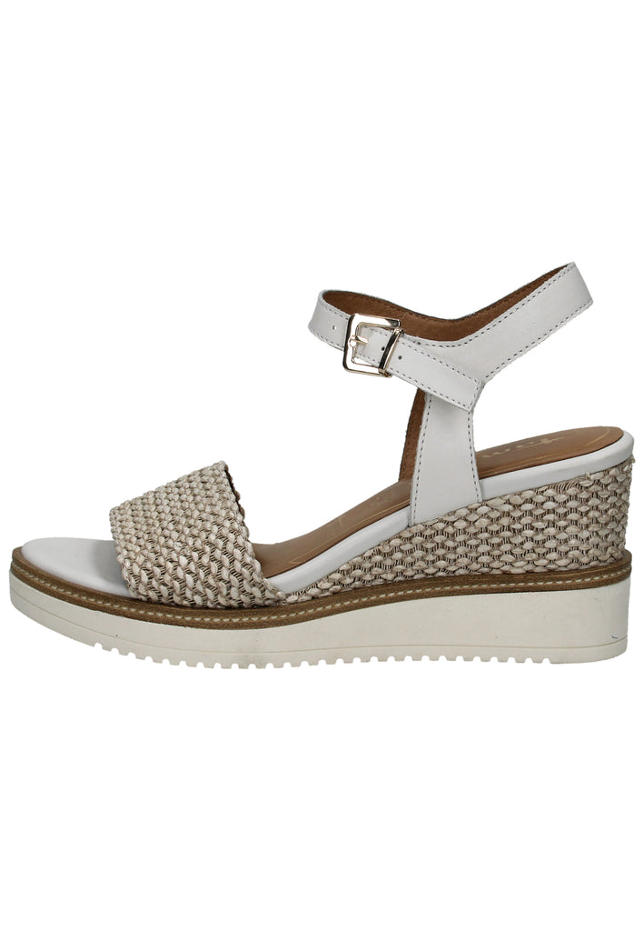 Tamaris Sandalen Leder/Textil Weiß/Beige - surf4shoes