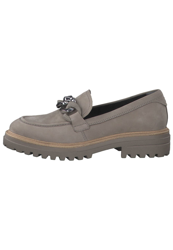 Tamaris Slipper Nubukleder Taupe - surf4shoes