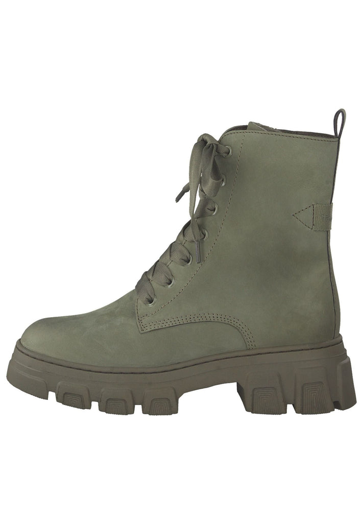 Tamaris Stiefelette Leder/Textil Khaki - surf4shoes