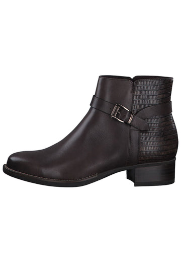 Tamaris Stiefelette Leder/Textil Mahagony - surf4shoes