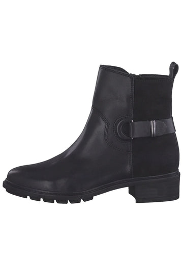 Tamaris Stiefelette Leder/Textil Schwarz - surf4shoes