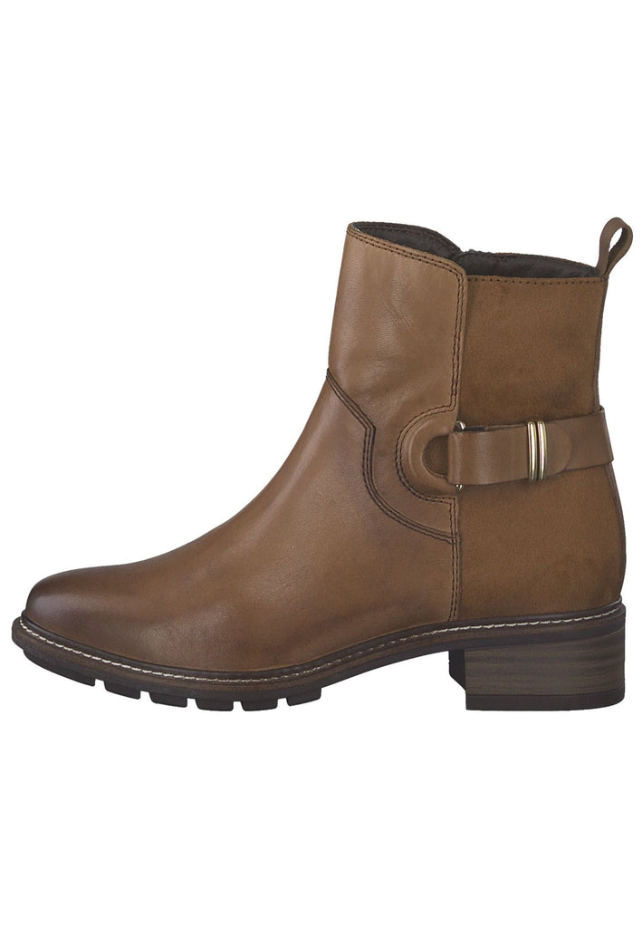 Tamaris Stiefelette Leder/Textil Cognac - surf4shoes