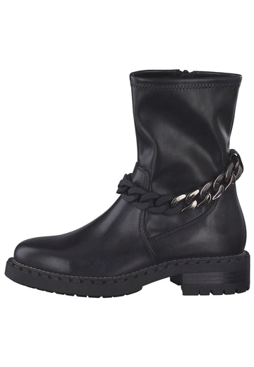 Tamaris Stiefelette Leder/Textil Schwarz - surf4shoes