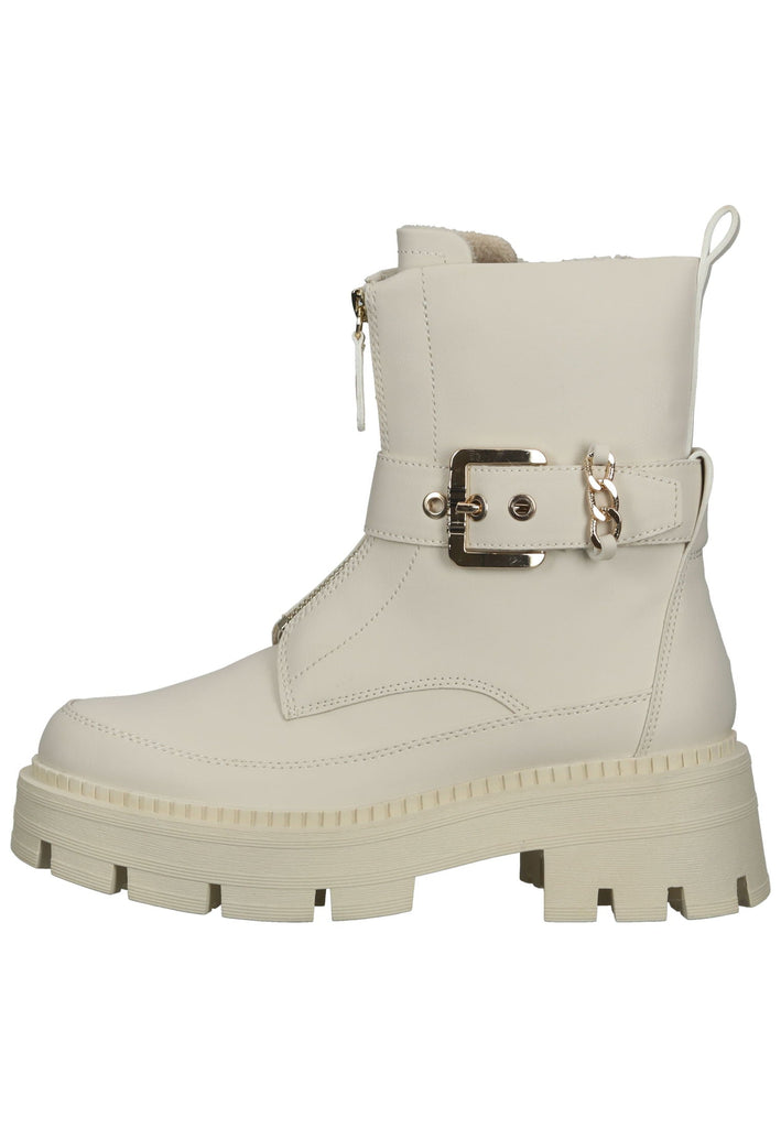 Tamaris Stiefelette Lederimitat Ivory - surf4shoes