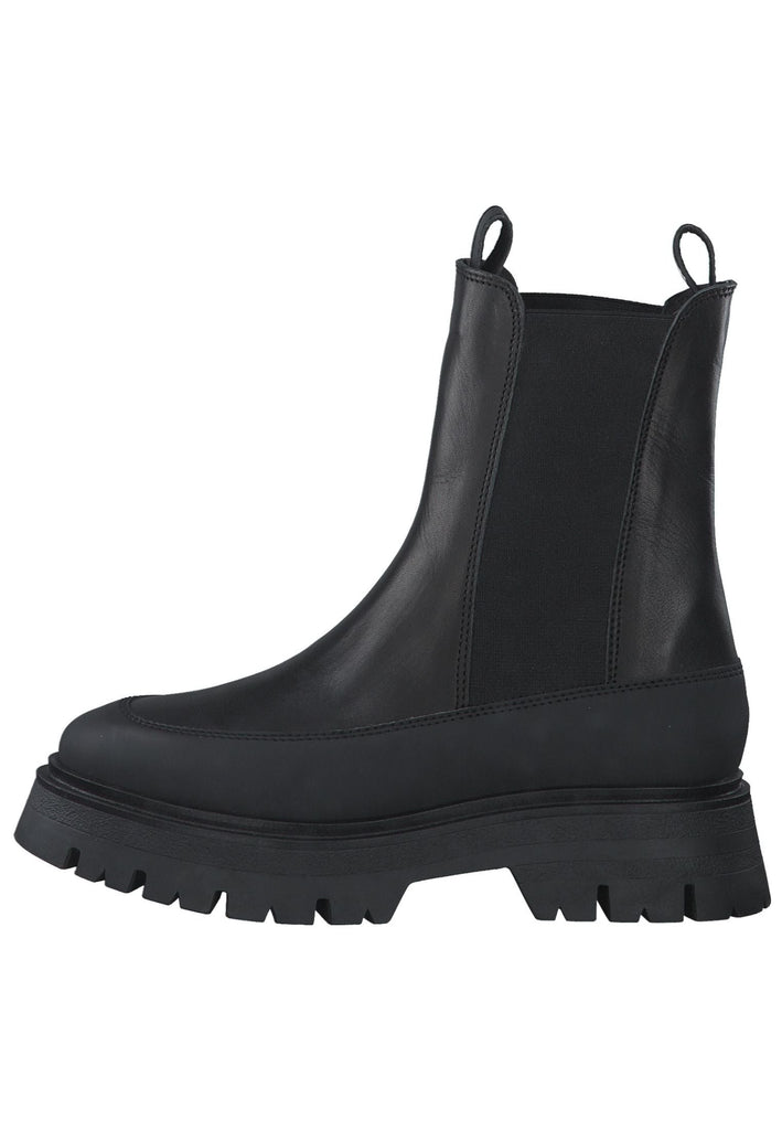 Tamaris Stiefelette Leder/Textil Schwarz/Schwarz - surf4shoes