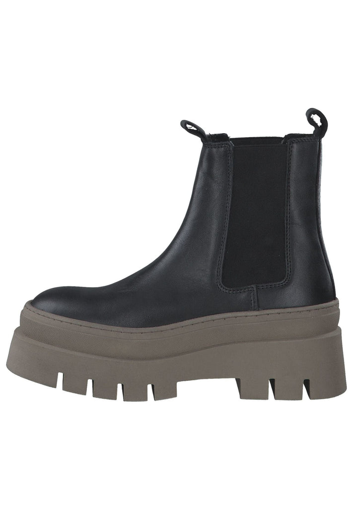 Tamaris Stiefelette Leder/Textil Schwarz/Braun - surf4shoes